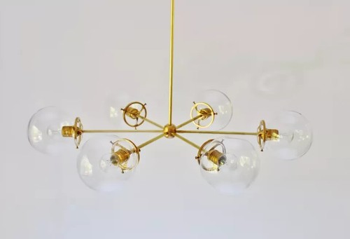 Sputnik chandelier brass - sputnik,