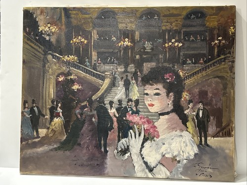 Mid century painting french - mid,